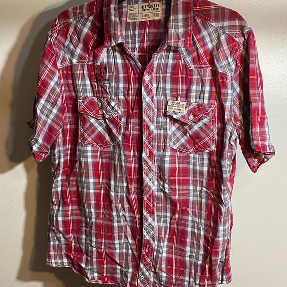 Urban Outfitters Other - Urban Outfitters Red and Blue Plaid Men's Shirt